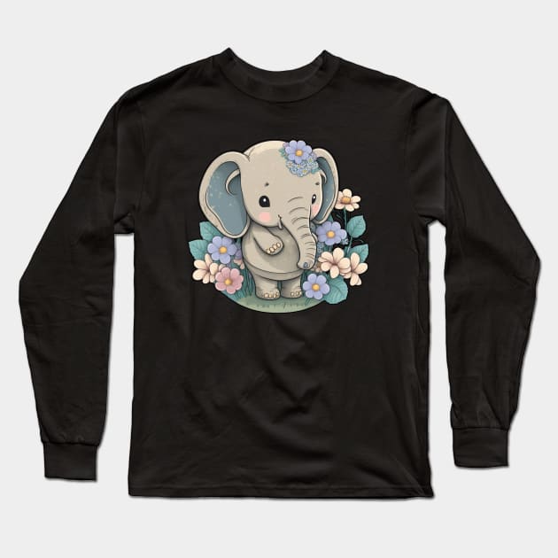 Elephant Long Sleeve T-Shirt by yinon-h